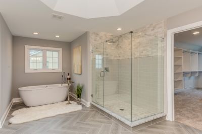 Glass Enclosed Shower Bath